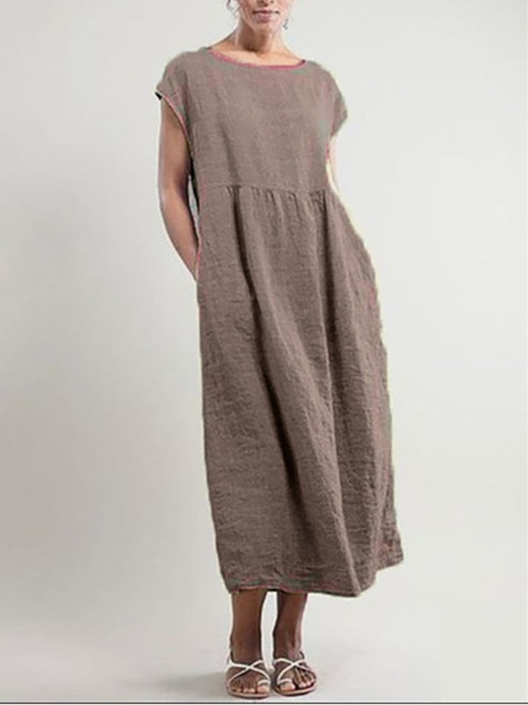 Vanessa - Zeitloses Kleid aus Baumwoll-Leinen