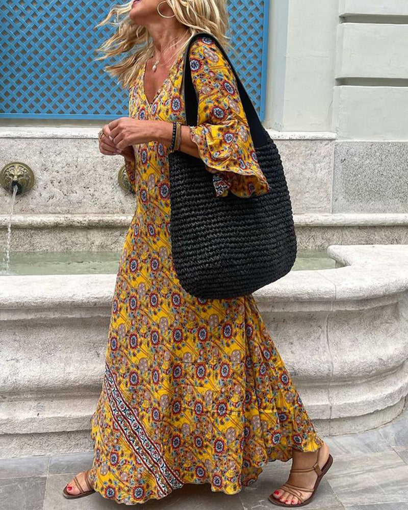 Enza Paris - Elegantes bedrucktes Sommerkleid