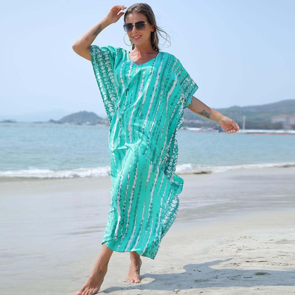 Kimana - Leichtes, fließendes Kimono-Kleid aus Baumwolle. Perfekt für heiße Sommertage und den Urlaub!
