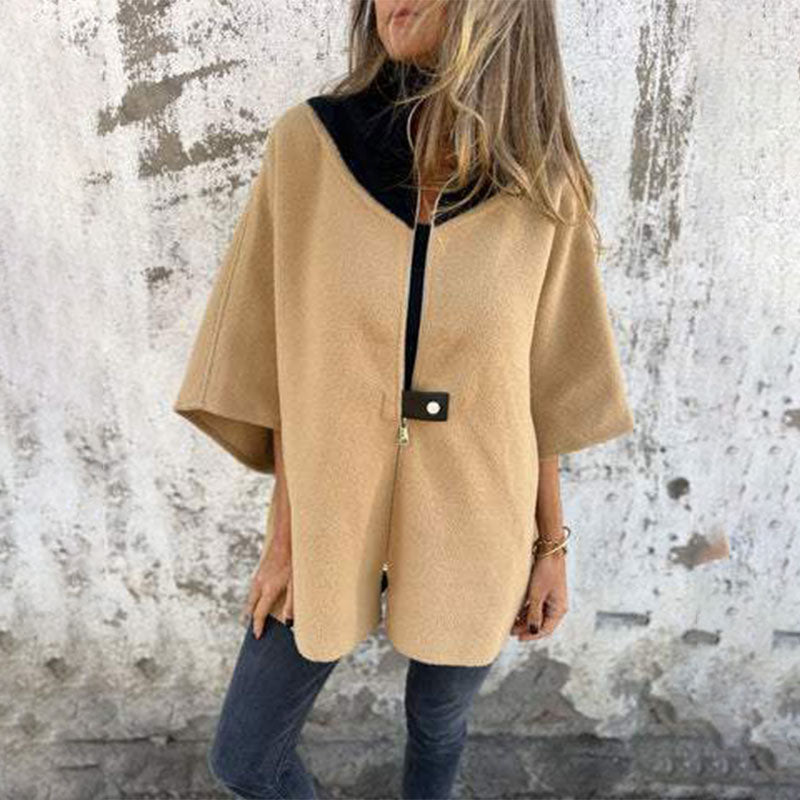 Alia - Strickjacke mit Reißverschluss und hohem Halsausschnitt