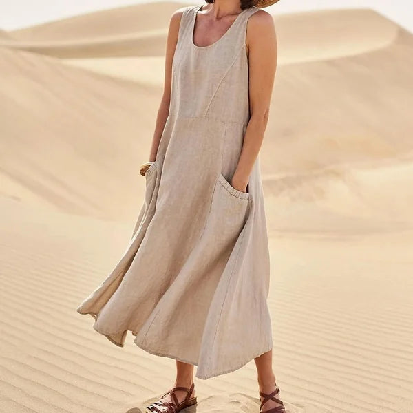 Lina™ - Kleid aus Baumwolle und Leinen