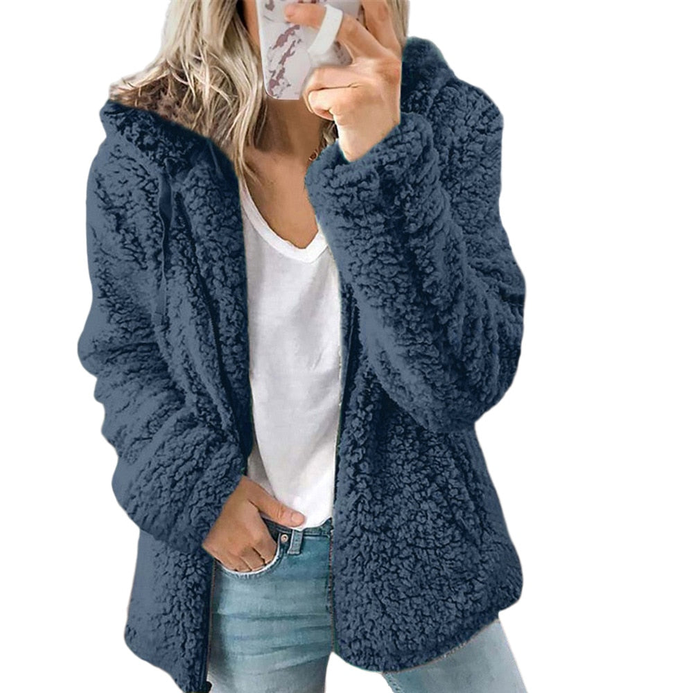 Teddy Fleece Strickjacke