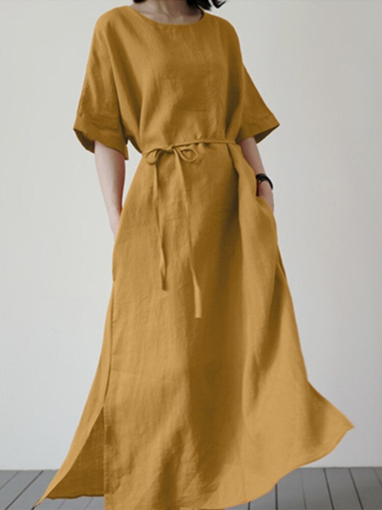 Sutton - Lässiges Kleid aus Leinen-Baumwolle-Mix