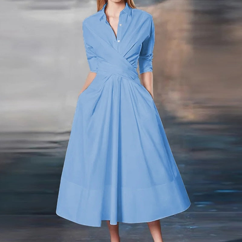 Leonore - Elegantes Kleid in A-Linie mit Taillenschleife
