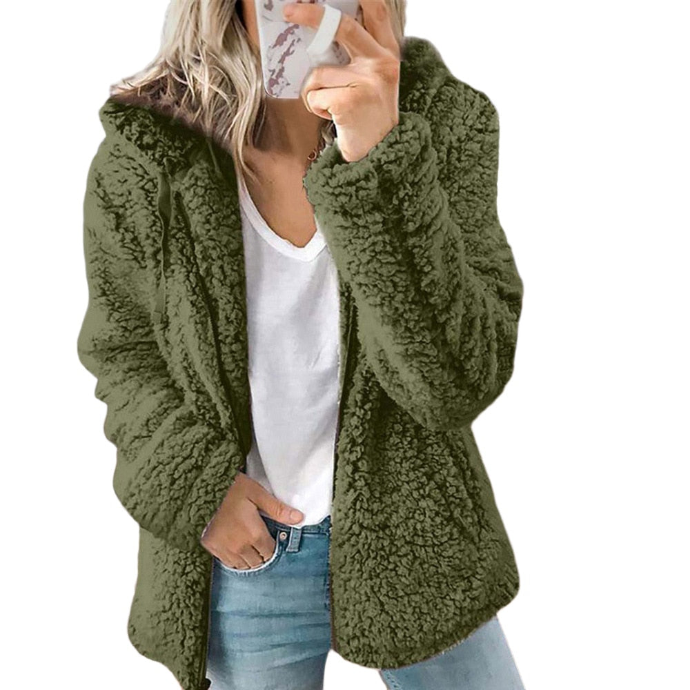 Teddy Fleece Strickjacke