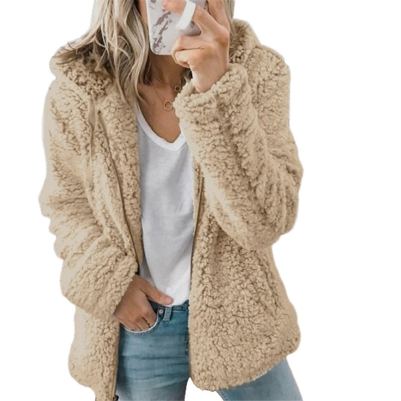 Teddy Fleece Strickjacke